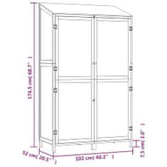 Petromila vidaXL Záhradná kôlňa 102x52x174,5 cm masívne jedľové drevo