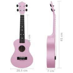 Vidaxl Sopránové ukulele s taškou pre deti ružové 23"