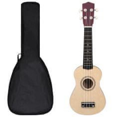 Vidaxl Sopránové ukulele s taškou pre deti, prírodné 21"