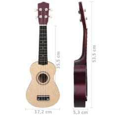 Vidaxl Sopránové ukulele s taškou pre deti, prírodné 21"