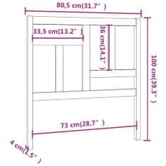 Vidaxl Čelo postele 80,5x4x100 cm masívna borovica