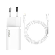 shumee Rýchla nabíjačka pre iPhone Super Si 1C 20W Power Delivery + USB-C - Lightning kábel 1m biely