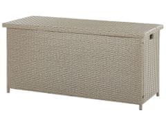 Beliani Záhradný box 126 x 46 cm ratanový béžový (taupe) MODENA