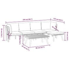 Vidaxl 6-dielna sada záhradného salónika s vankúšmi masívna akácia