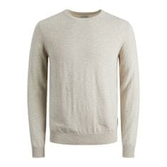 Jack&Jones Plus Pánsky sveter JJEEMIL 12217825 Oatmeal Melange (Veľkosť 4XL)