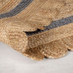 Flair Kusový koberec Grace Jute Natural/Grey ovál 80x230 ovál