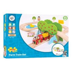 Bigjigs Rail Drevená vláčikodráha farma