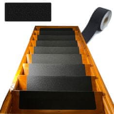 Grip Shop Nášľap na schody protišmyková samolepka Čierna Podlahové lišty 70cm x 25cm x 0.6mm PREMIUM 