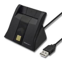 Qoltec Čítačka kariet Smart ID SCR-0643 | USB 2.0 + adaptér USB typu C