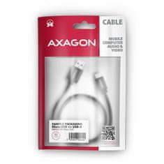 AXAGON BUMM-AM10AB, HQ kábel Micro USB <-> USB-A, 1m, USB 2.0, 2.4A, ALU, oplet, čierny