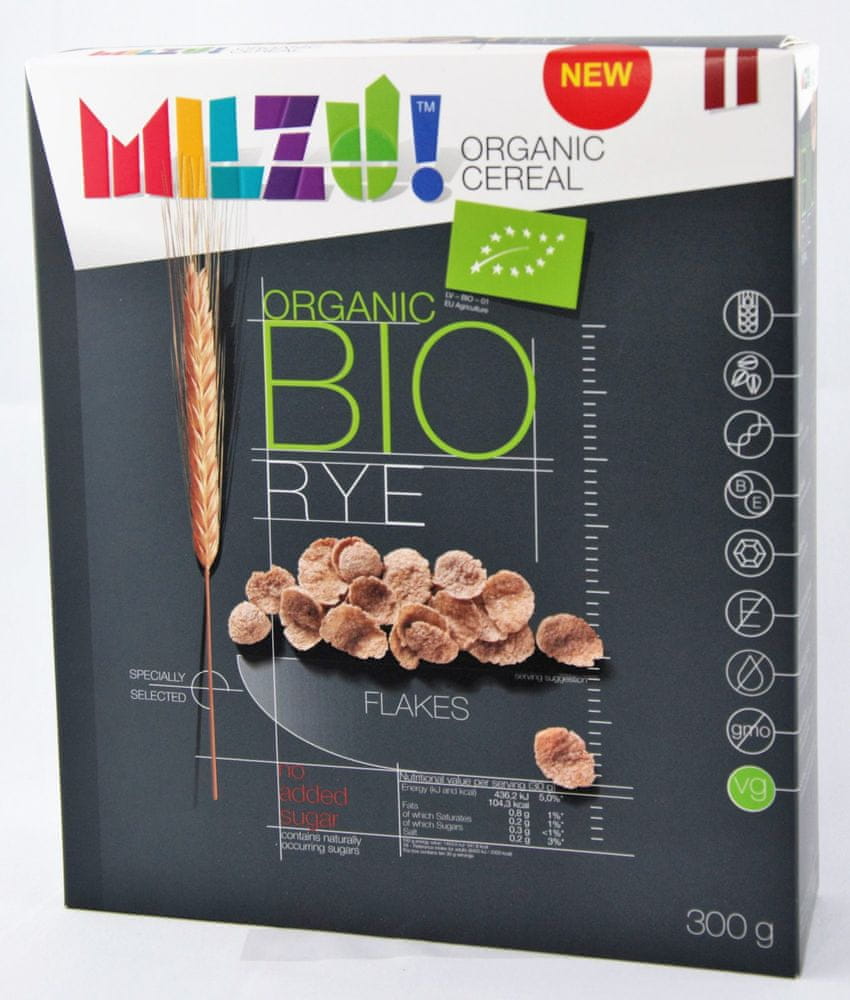 Milzu! BIO Žitné cereálie bez cukru 300 g