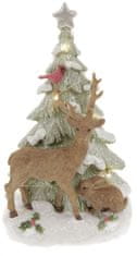 Autronic Sob a vianočný stromček, dekorácia z polyresinu s LED svetlom AL1366