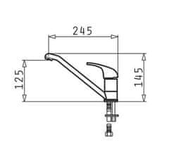 CASARREDO Nerezový drez INTL 1B1D celoplošný s batériou (set)