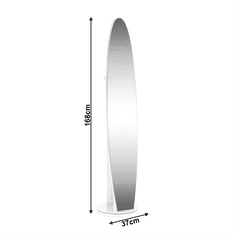 KONDELA Stojanové zrkadlo, biela, TARAN NEW