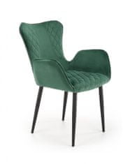 Halmar Kovová stoličky K427, tmavo zelená