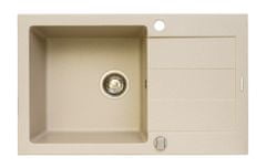 CASARREDO Pyragranitový drez SPARTA PLUS LUX 1B 1D (78x48) beige