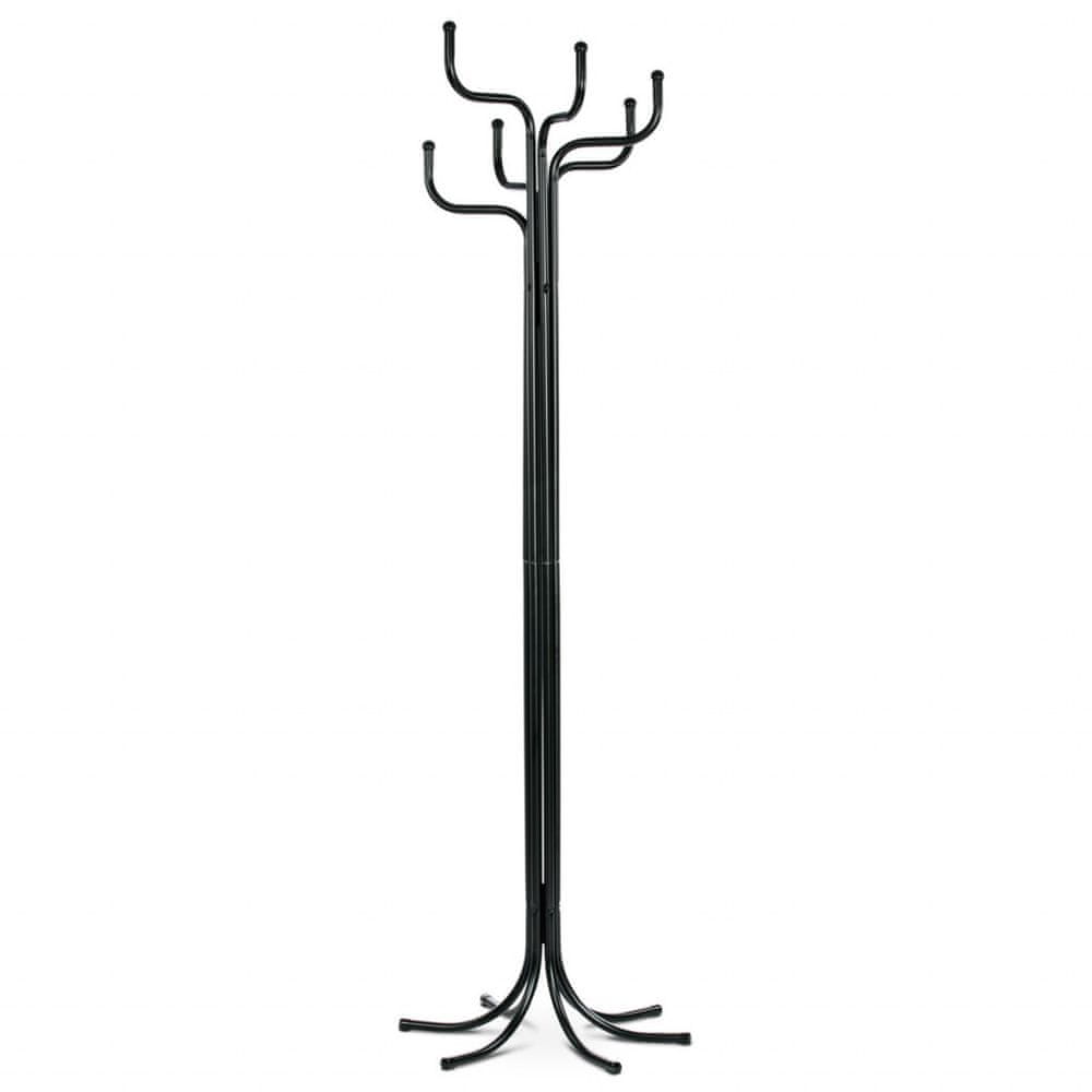 Autronic Vešiak stojanový, kovová konštrukcia, čierny matný lak, výška 188 cm, nosnosť 12 kg 83707-06 BK