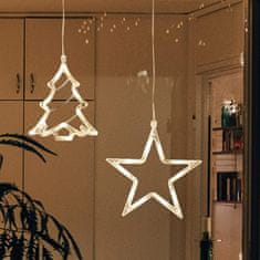 ACA Lightning LED vianočné stromček do okna, teplá biela farba, IP20, 3xAAA, prísavka