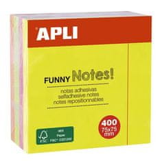 Apli Samolepiaci bloček "FUNNY", mix farieb, 75 x 75 mm, 400 listov, 10974