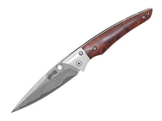 Herbertz Einhandmesser Damast vreckový nôž 8cm (53001) hnedá