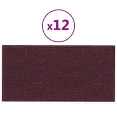 Vidaxl Nástenné panely 12 ks fialové 30x15 cm látkové 0,54 m²