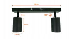 Berge Stropné bodové svietidlo LED VIKI-X 2x GU10 - čierne
