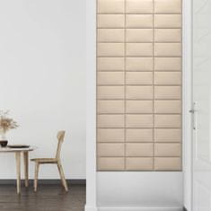 Vidaxl Nástenné panely 12 ks krémové 30x15 cm látkové 0,54 m²