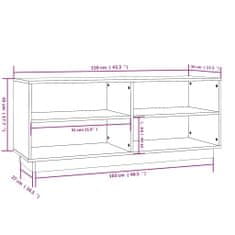 Vidaxl Skrinka na topánky čierna 110x34x45 cm masívna borovica