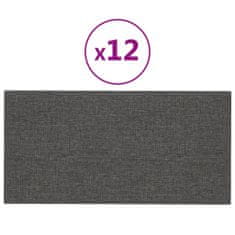 Vidaxl Nástenné panely 12 ks tmavosivé 60x30 cm látka 2,16 m²