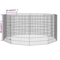 Vidaxl 10-panelová klietka pre králiky 54x80 cm pozinkované železo