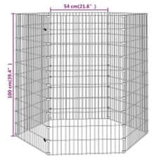 Vidaxl 6-panelová klietka pre králiky 54x100 cm pozinkované železo