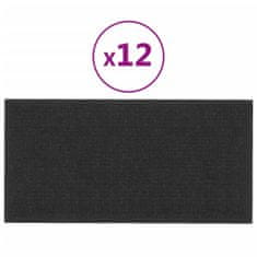 Vidaxl Nástenné panely 12 ks čierne 60x30 cm látka 2,16 m²