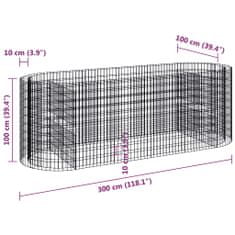 Petromila vidaXL Gabiónový vyvýšený záhon pozinkované železo 300x100x100 cm