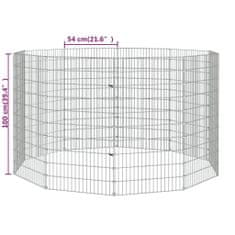 Vidaxl 10-panelová klietka pre králiky 54x100 cm pozinkované železo