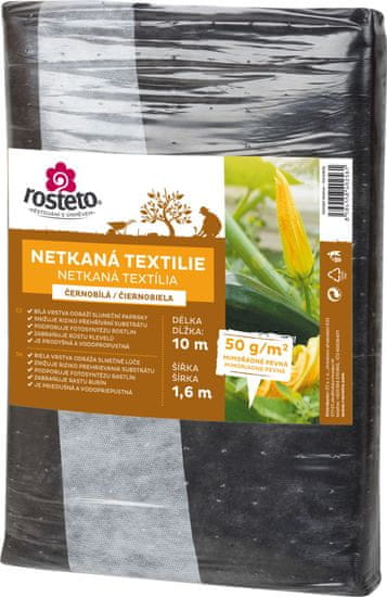 Rosteto Neotex / netkaná textília - čiernobiely 50g šírka 5 x 1,6 m