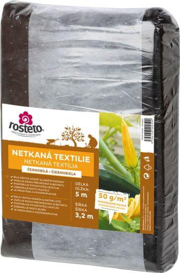 Rosteto Neotex / netkaná textília - čiernobiely 50g šírka 5 x 3,2 m