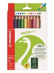 Stabilo Pastelky "Green Trio", 12 rôznych farieb, sada, trojuholníkový tvar, silné, 6203/12