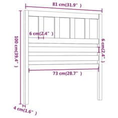 Vidaxl Čelo postele sivé 81x4x100 cm masívna borovica