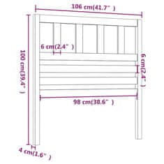 Vidaxl Čelo postele čierne 106x4x100 cm masívna borovica