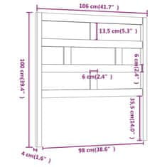 Vidaxl Čelo postele čierne 106x4x100 cm masívna borovica