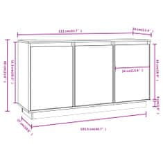 Vidaxl Komoda biela 111x34x60 cm borovicový masív