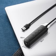 Ugreen CM416 HUB adaptér USB / 4x USB 3.0 0.25m, čierny