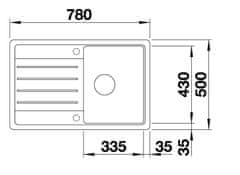 BLANCO Blanco Legra 45 S, silgranitový drez 780x500 mm, biela, 522203