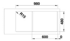 BLANCO Blanco Legra 6 S, silgranitový drez 1000x500 mm, 1,5-komorový, antracitová, 522207