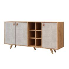 Hanah Home Komoda Pagina III 140 cm dub craft zlatý/beton