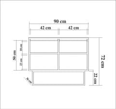 Hanah Home Komoda Ruba III 90 cm orech