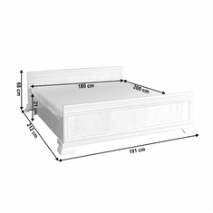 KONDELA Posteľ KLS2, sosna andersen, 180x200, KORA