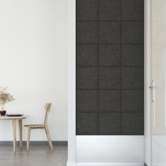 Vidaxl Nástenné panely 12 ks tmavosivé 30x30 cm látka 1,08 m²