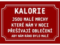 Plechová ceduľka - Kalorie jsou malé mrchy