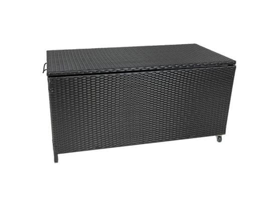 Malatec 11963 Záhradný úložný box polyratan 118 x 54 x 59 cm čierny